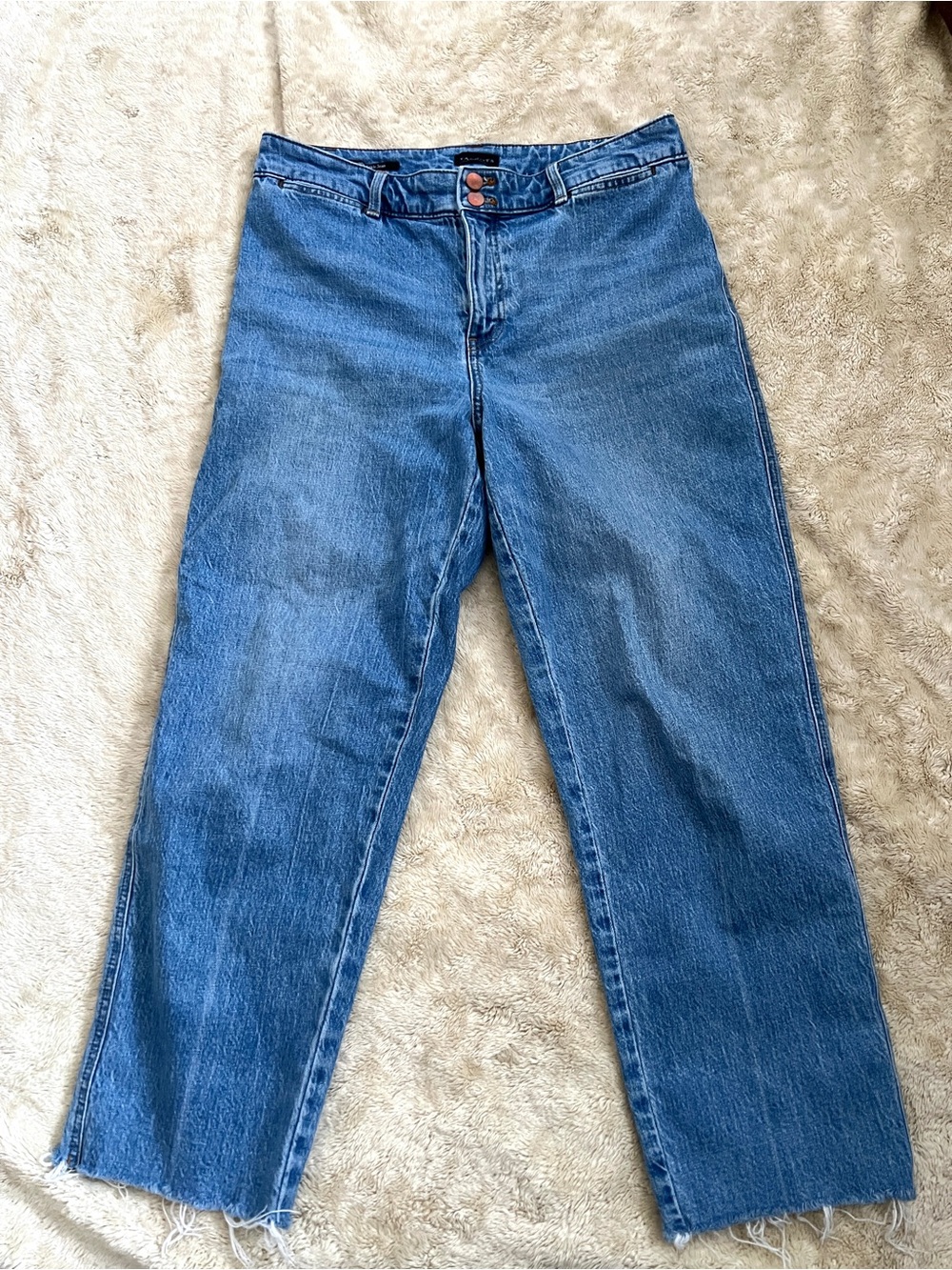 TALBOTS Woman's Blue Denim Easy Straight Ankle Jean Size 8